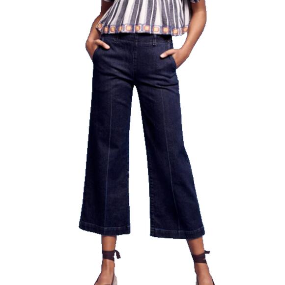 Ag Adriano Goldschmied Denim - AG Adriano Goldschmied The Juliette Trouser Sz 29 Wide Leg Crop Dark High Rise